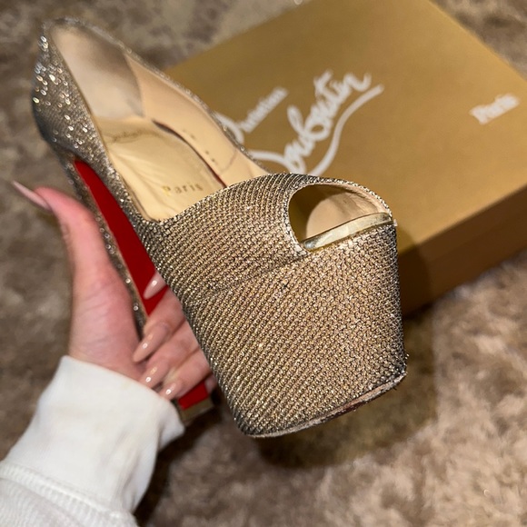 Christian Louboutin Glitter/Sparkly Platform Heels - Picture 10 of 10